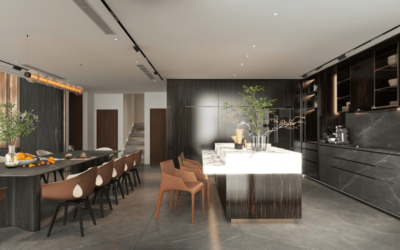 thiết kế nội thất penthouse hạ long morden luxury style