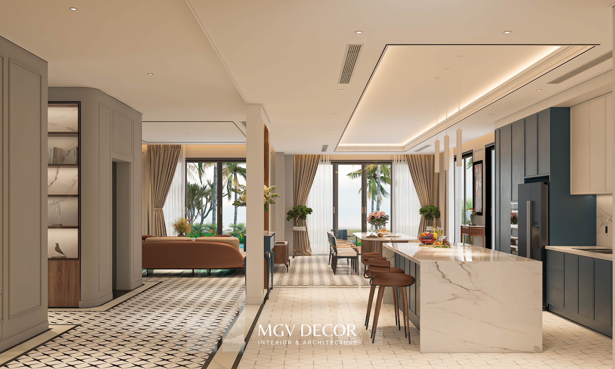 Vật liệu trong thiết kế nội thất Villa biển Hạ Long