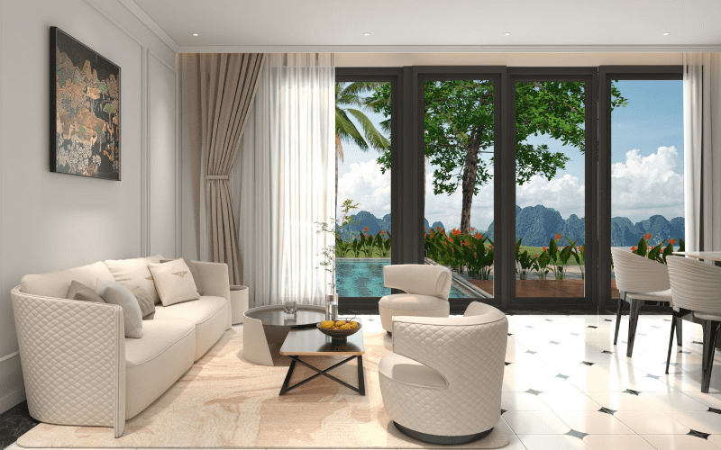 thiết kế nội thất villa biển hạ long view biển