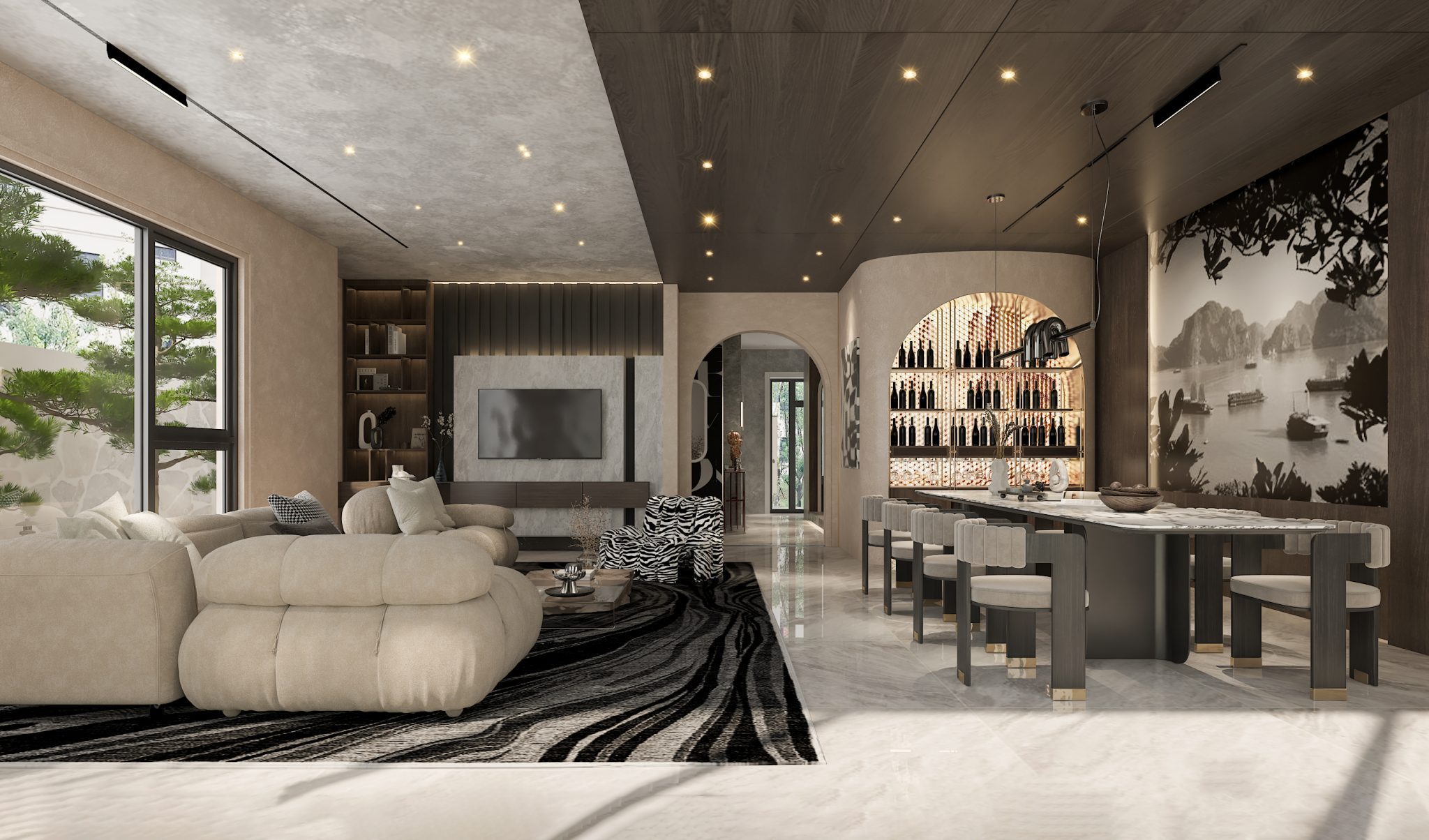 Thiết kế nội thất Villa cùng hệ thống chiếu sáng thông minh 