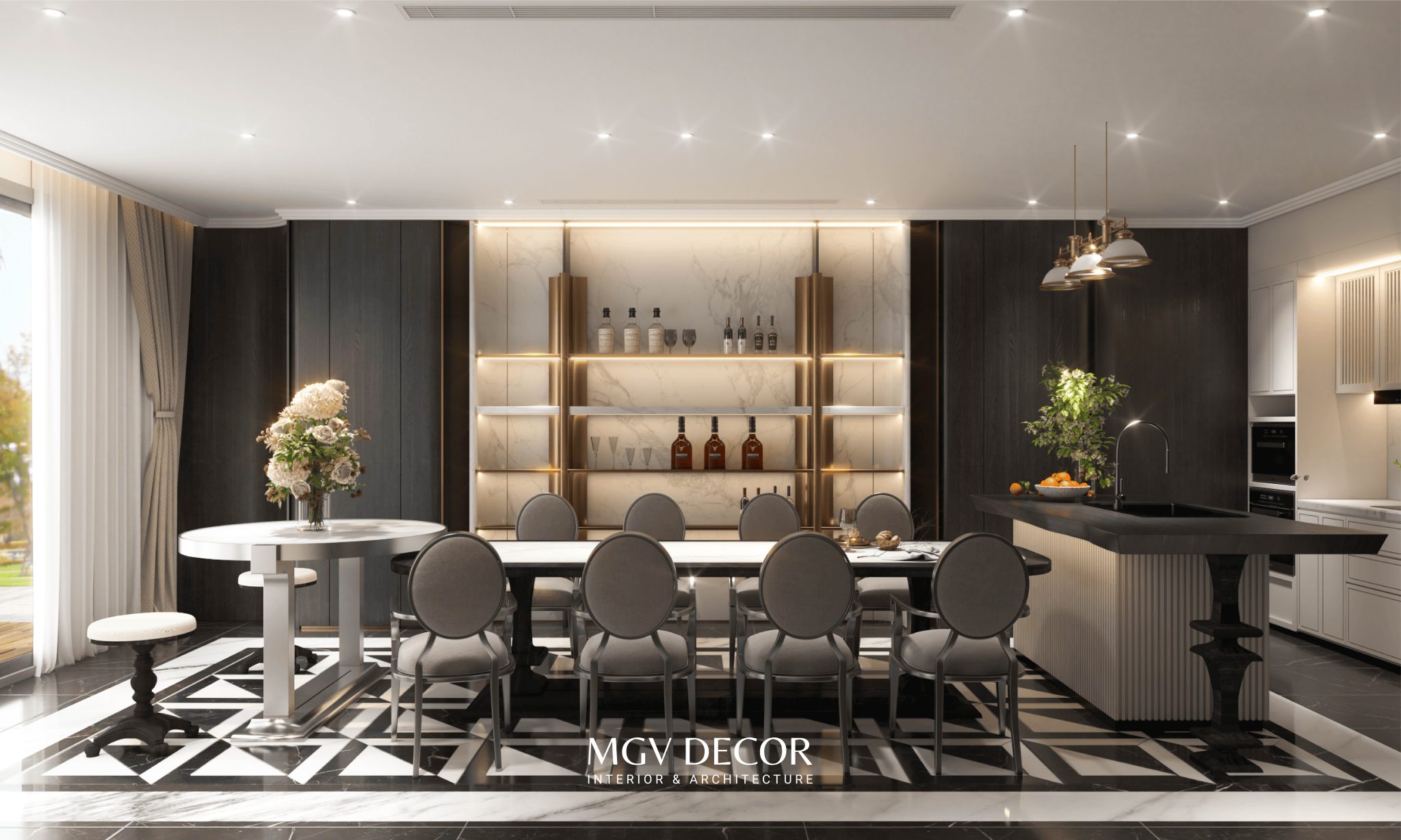 Thiết kế nội thất villa Hạ Long phong cách tân cổ điển tinh giản