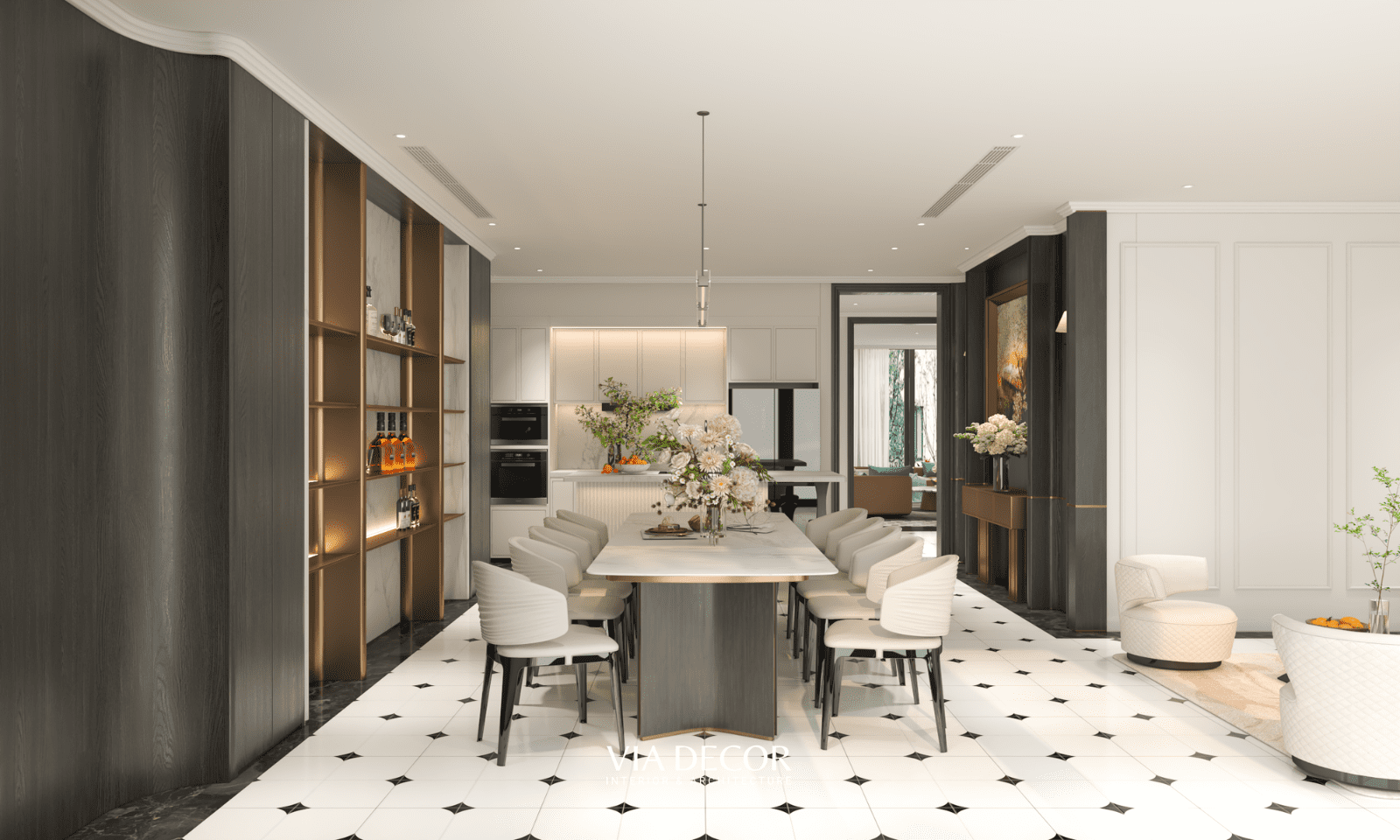 Thi công nội thất biệt thự phối cảnh dự án Aurelia Villa