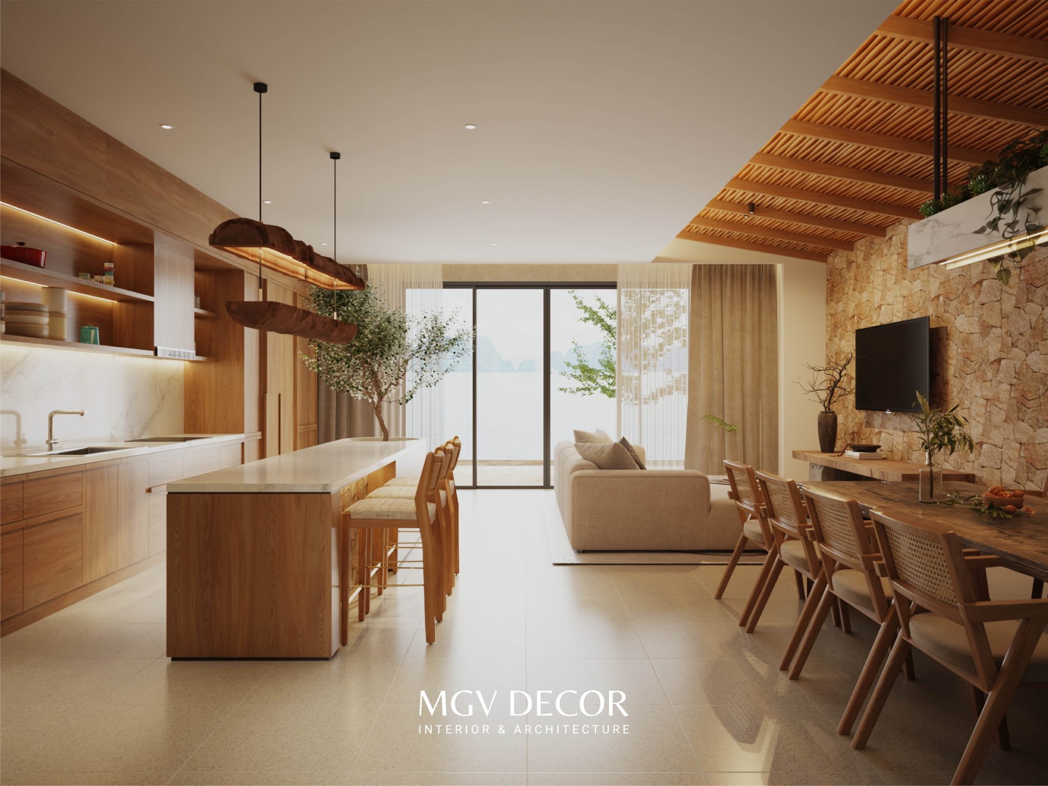 Thiết kế nội thất biệt thự nghỉ dưỡng phong cách Wabi Sabi