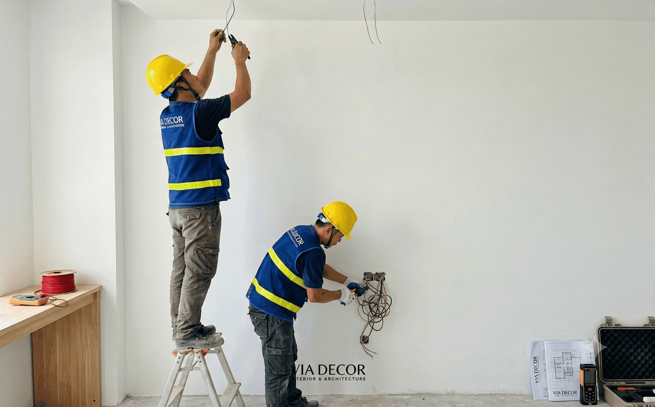 Lắp đặt ME để hoàn thiện căn hộ thô tại Grand Bay 