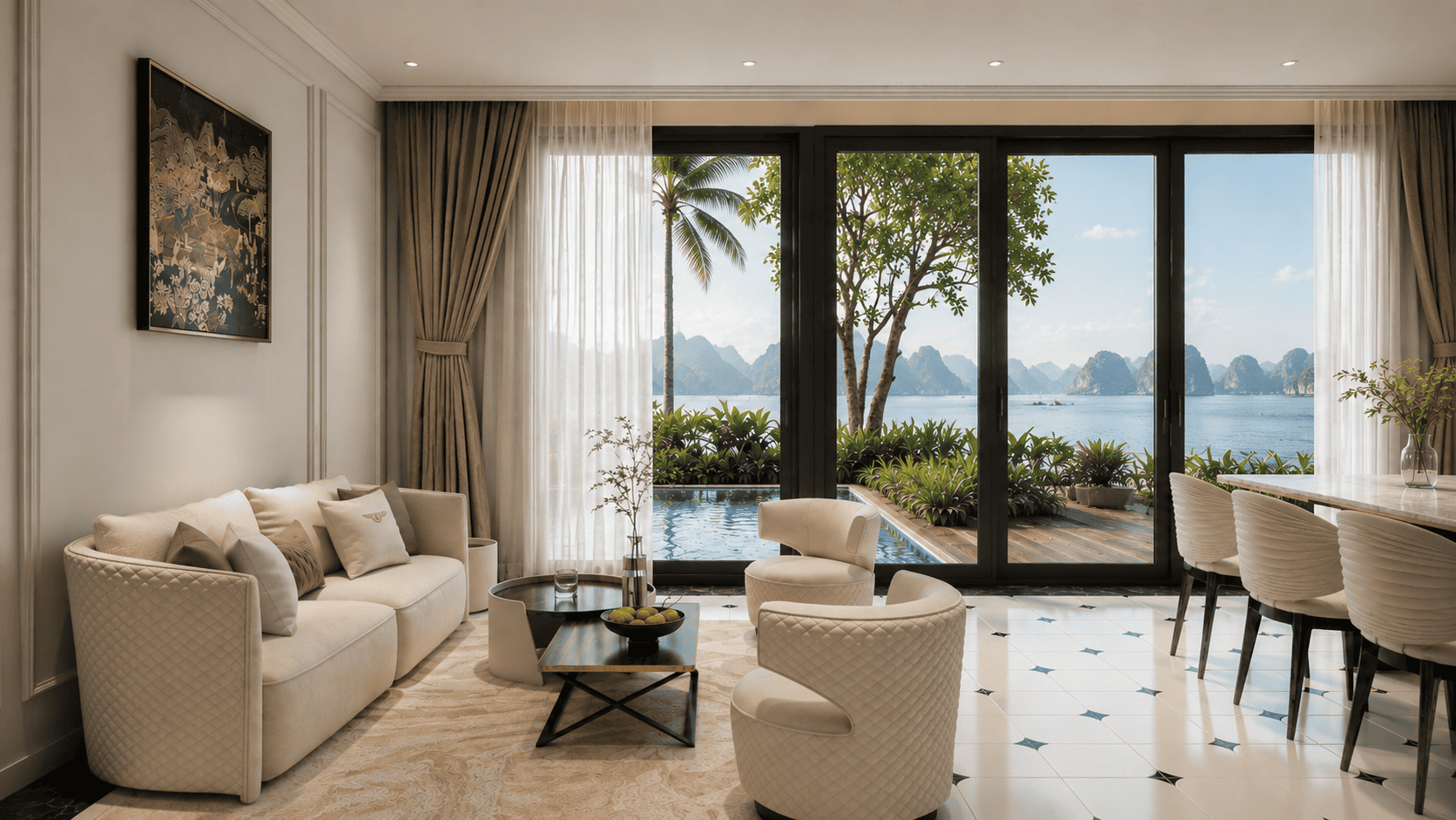 Hệ thống cửa và vách kính mặt tiền hướng vịnh