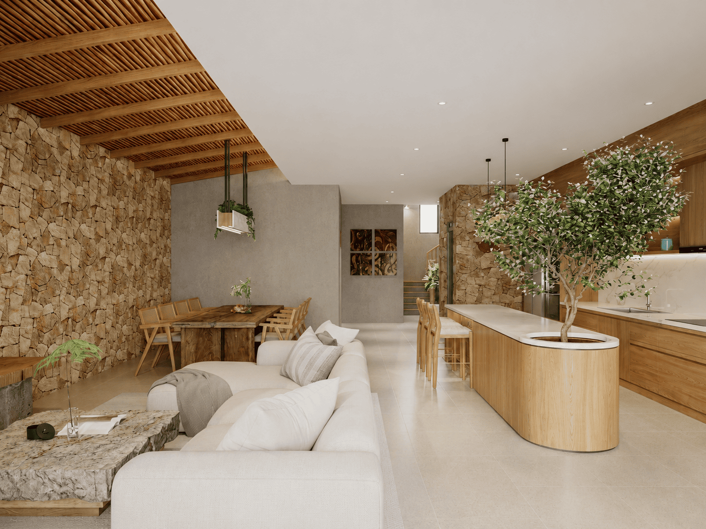 Xu hướng thiết kế nội thất villa biển phong cách Biophilic
